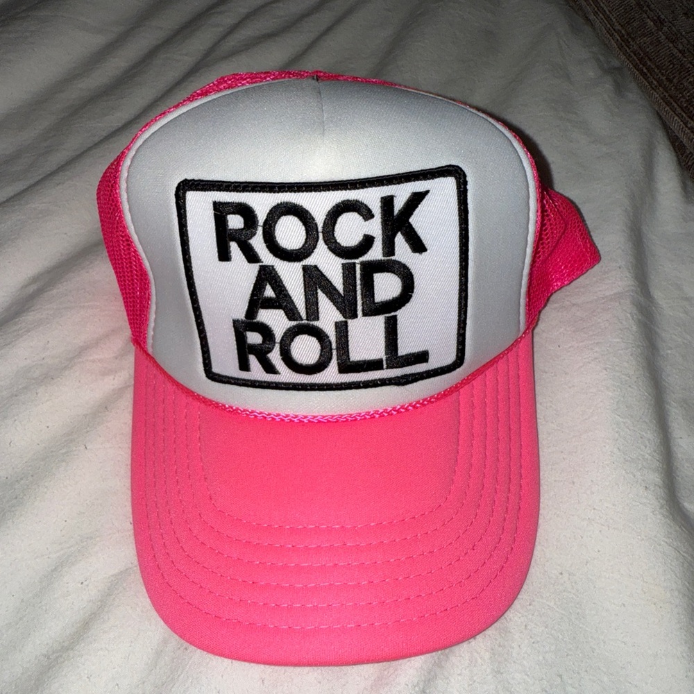 Aviator Nation Pink and White Rock and Roll Hat